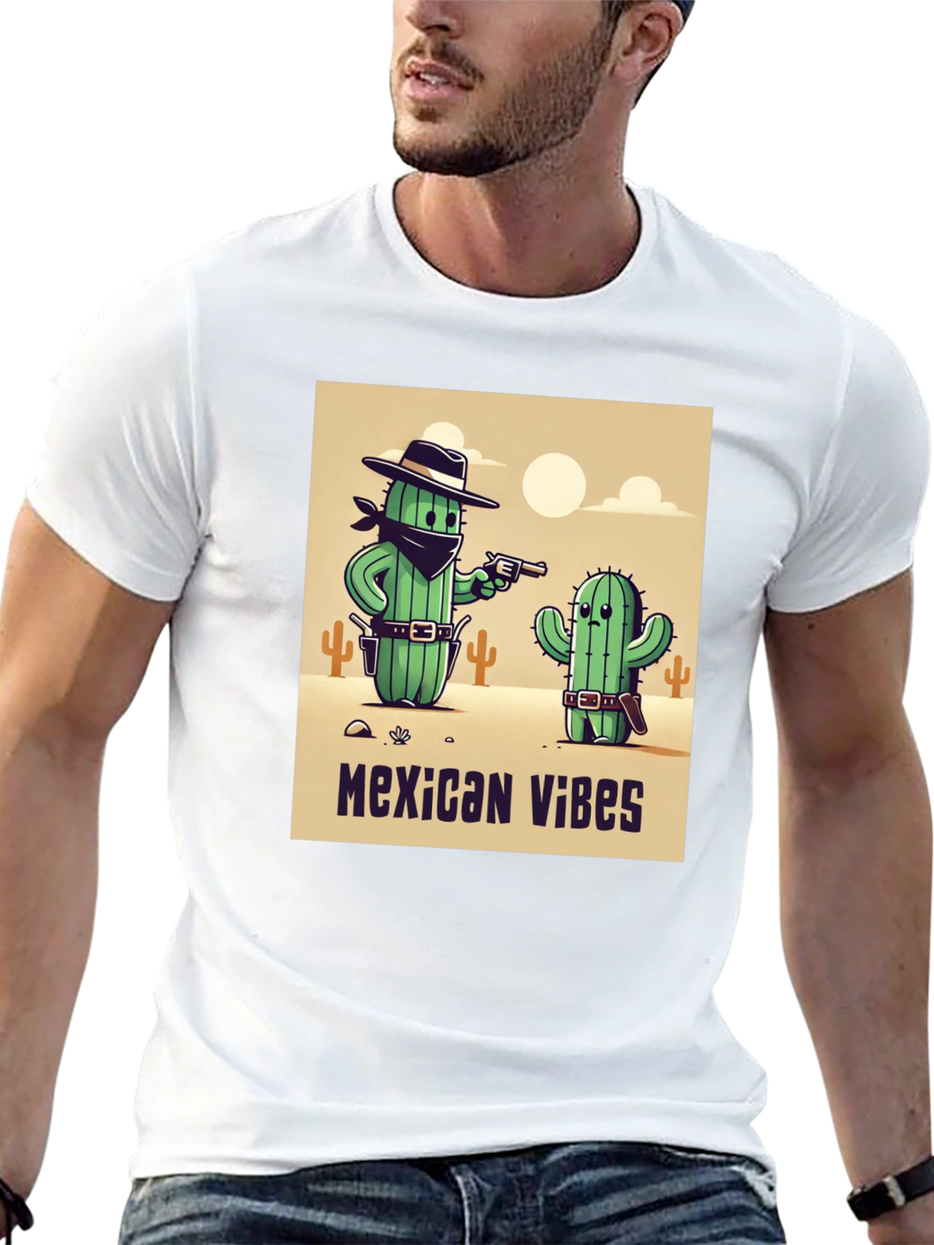 Mexican Vibes Cactus Graphic Tee