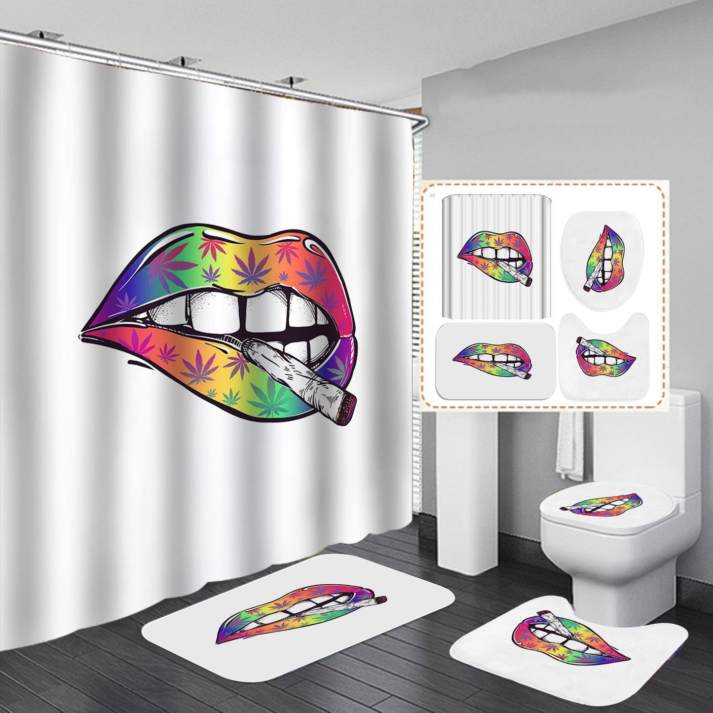 Shower curtain creative printing waterproof shower cloth – Declutter Your Home in Minutes