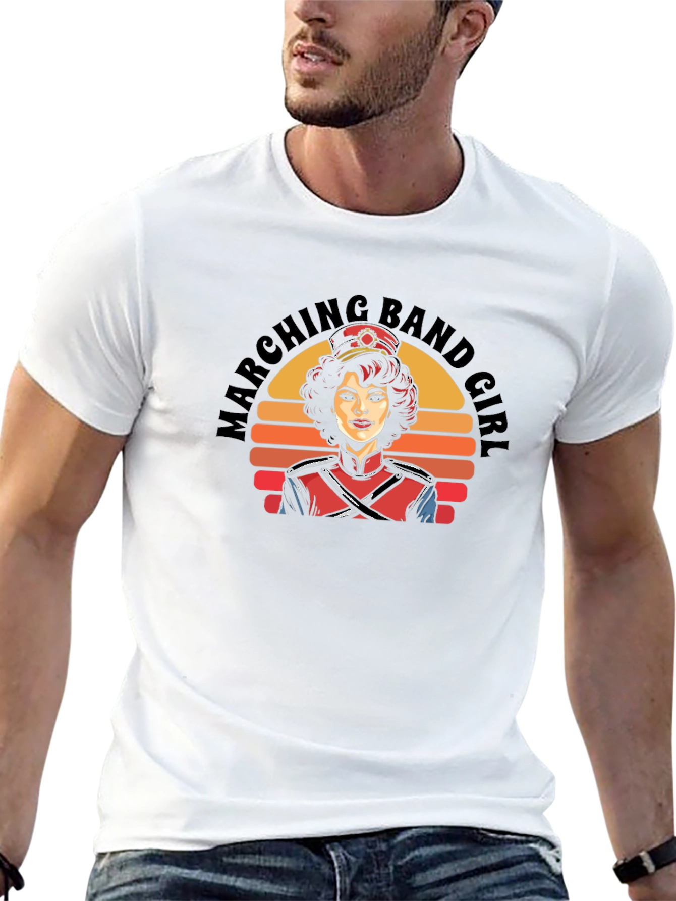 Marching Band Girl Retro Graphic T-Shirt