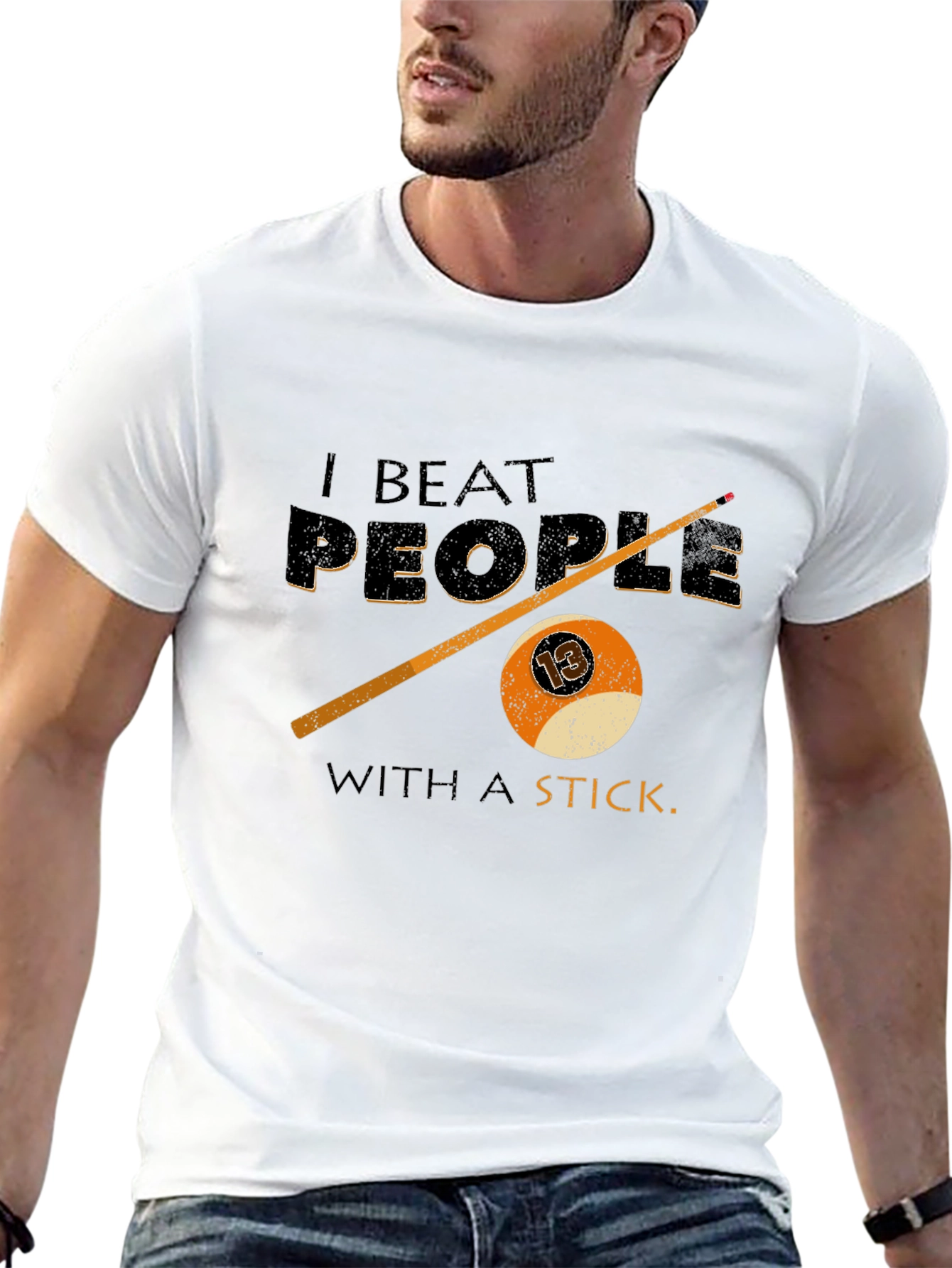 I Beat People with a Stick Billiard T-Shirt