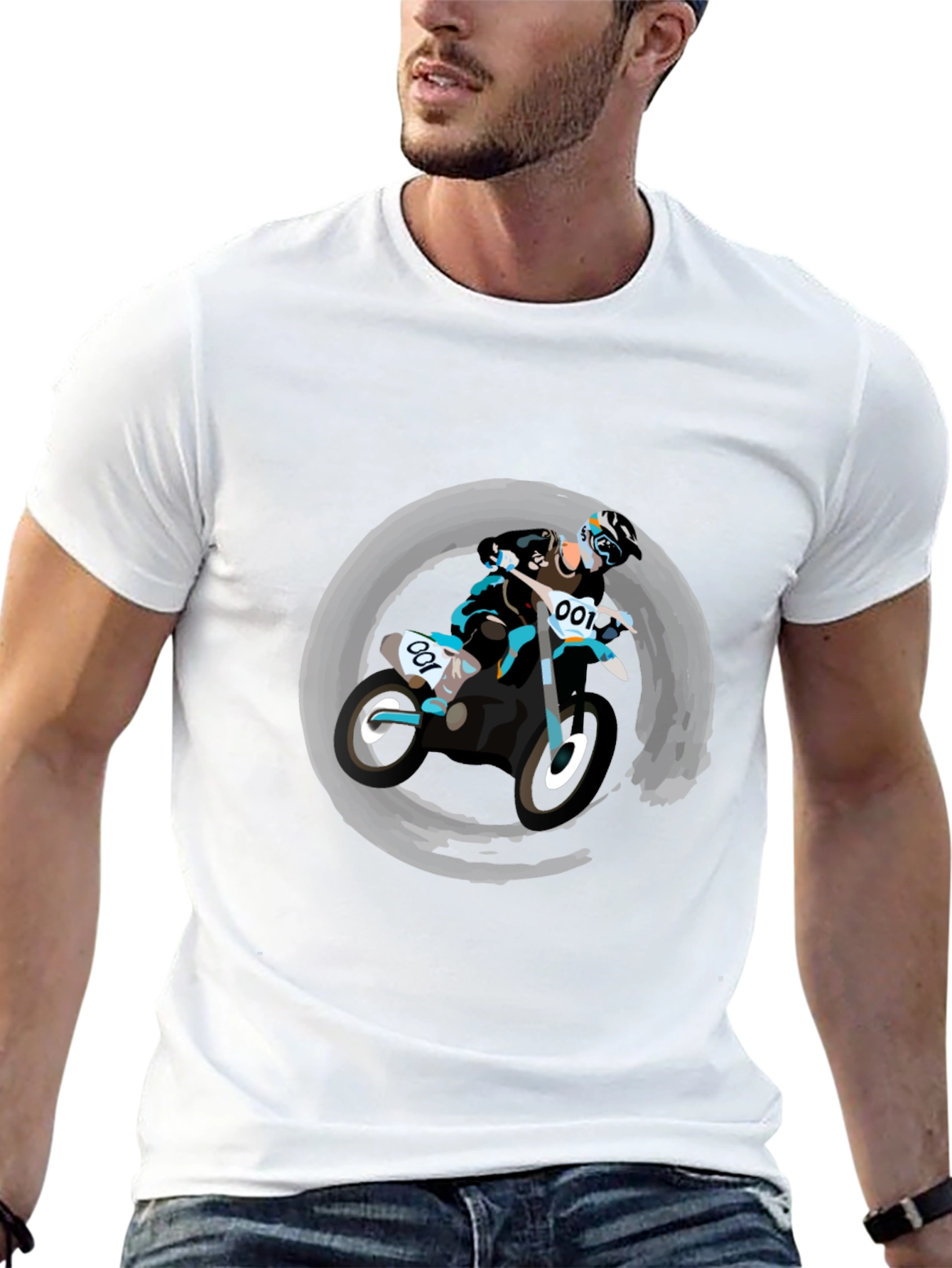 Motocross Rider Graphic Tee - Black