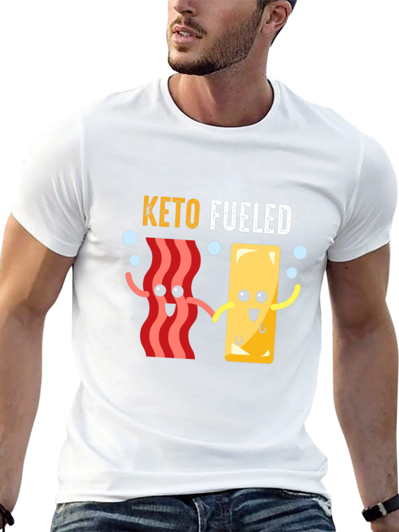 Keto Fueled Cartoon Graphic T-Shirt