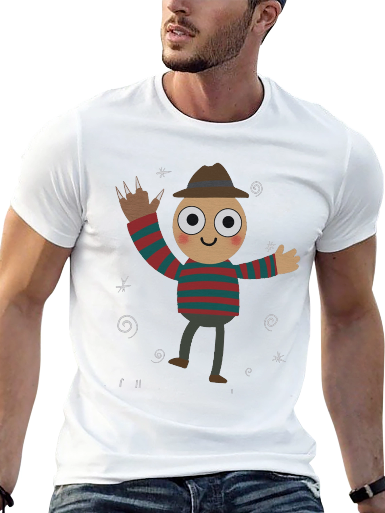 Freddy Krueger Cartoon Graphic T-Shirt
