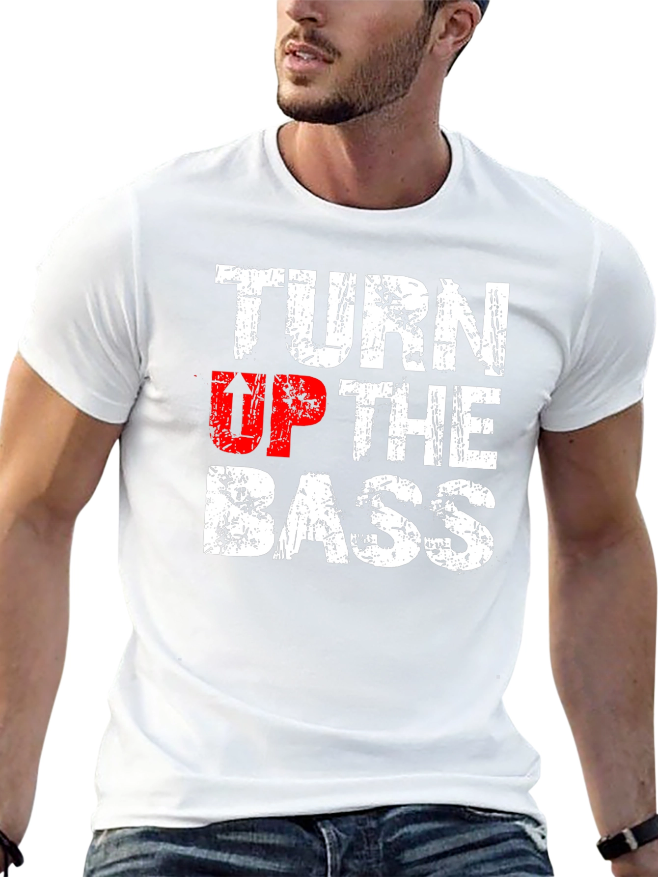 Turn Up The Bass Graphic T-Shirt - Black