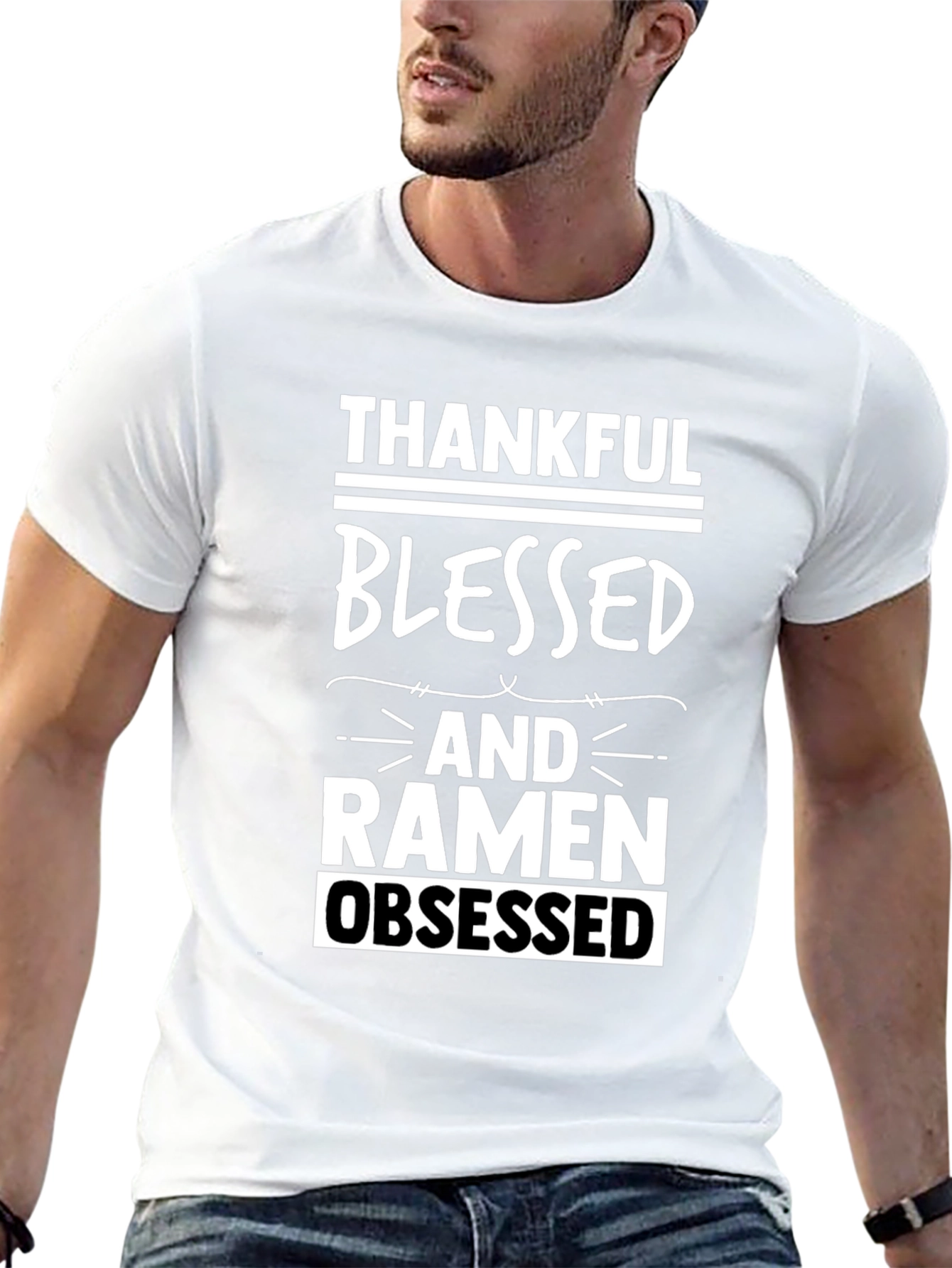 Thankful Blessed Ramen Obsessed Graphic Tee