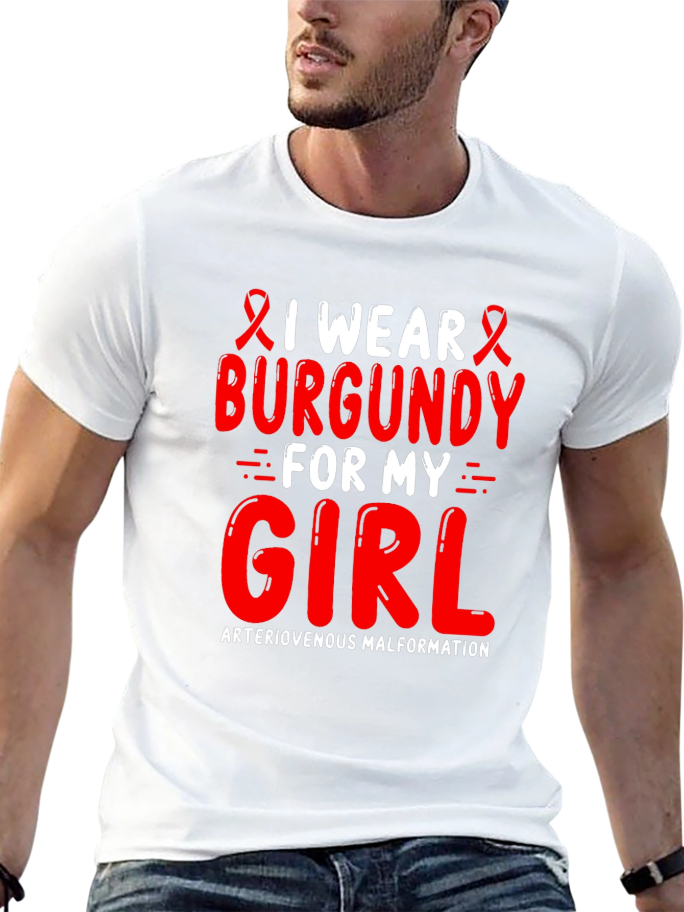 Burgundy Awareness T-Shirt - Arteriovenous Malformation Support