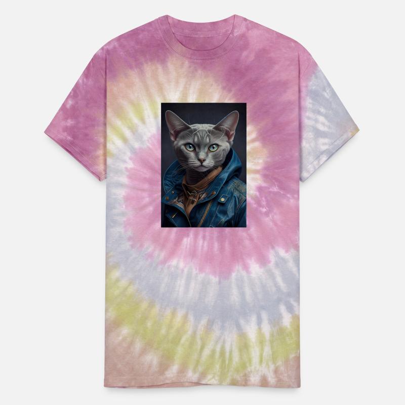 Burmilla female wears a leather jacket Cat Breed P