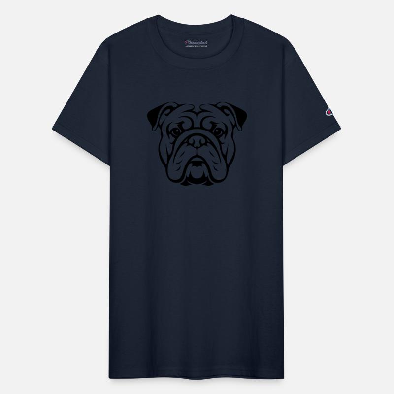 Dog bulldog portrait head silhouette minimalist