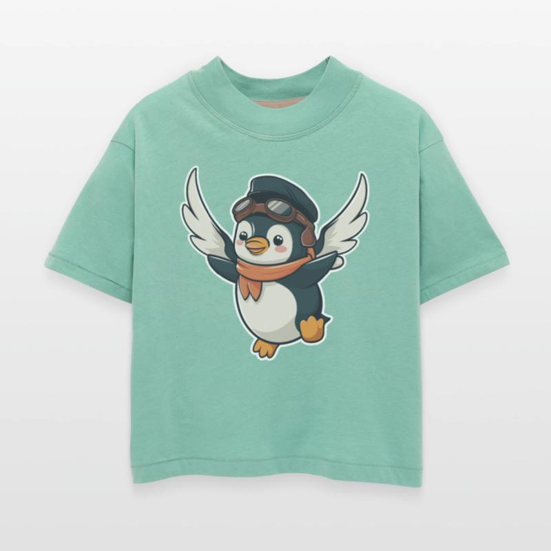 Flying Pilot Penguin with Goggles and Scarf