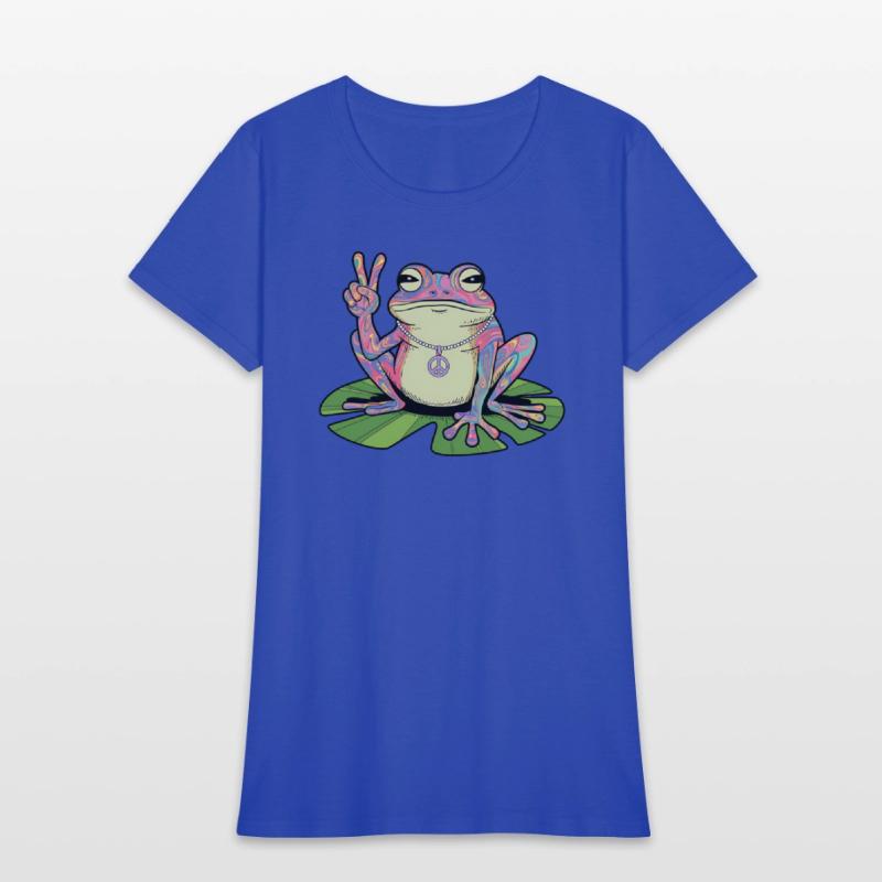 Groovy Peace Frog, Funny Frog Peace Sign