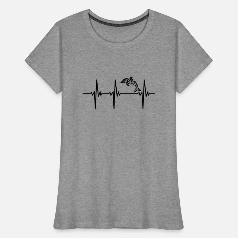 Heartbeat For Dolphins In Tribal Style Tattoo