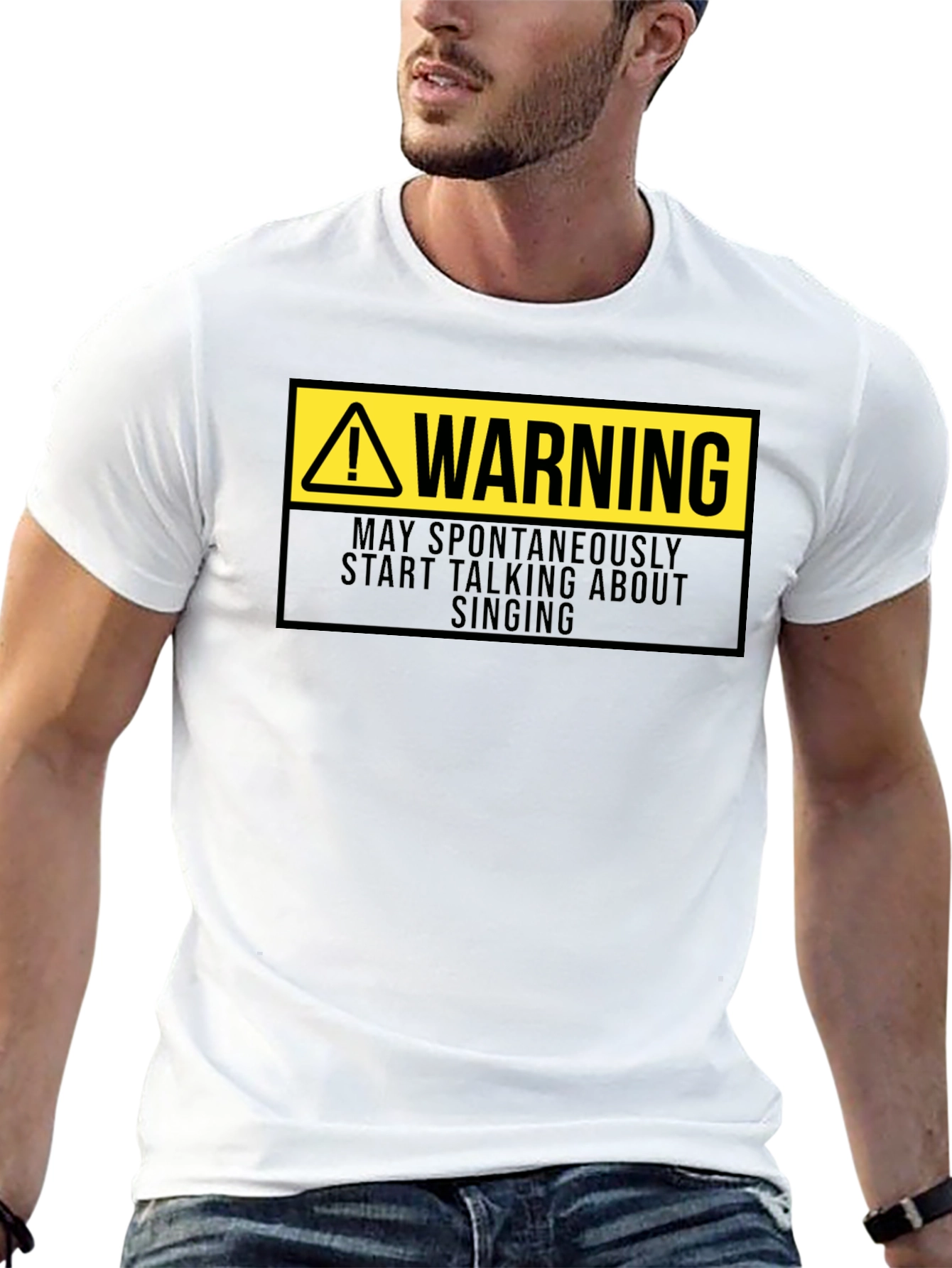 Warning May Spontaneously Sing T-Shirt Funny Musician Tee