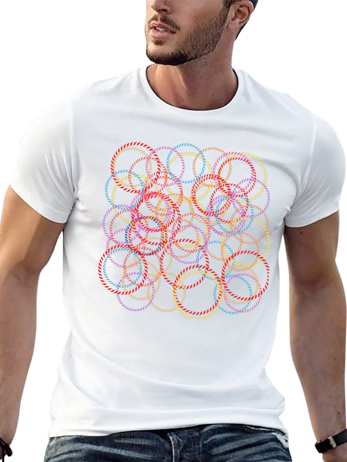 Abstract Circle Graphic Print T-Shirt