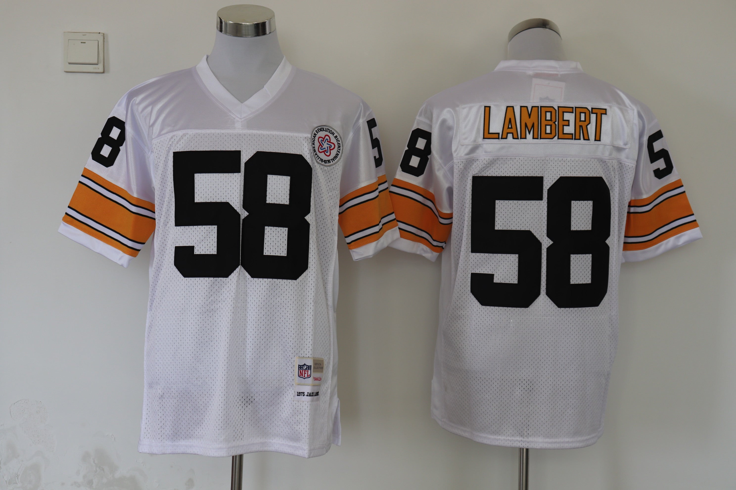 Men's Pittsburgh Steelers Jack Lambert Mitchell & Ness White Legacy Replica Jerseys