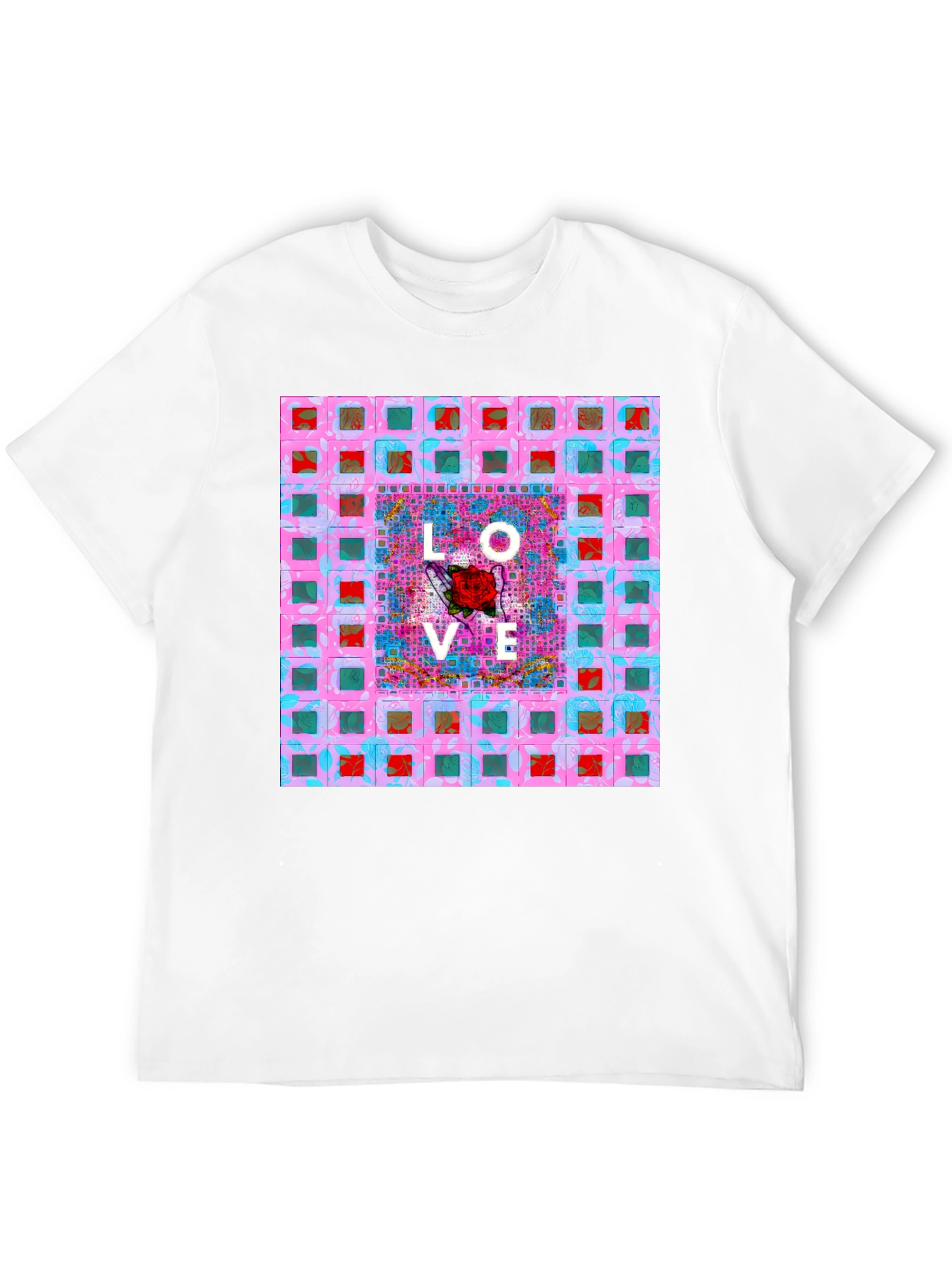 Love Rose Graphic T-Shirt - Modern Abstract Design
