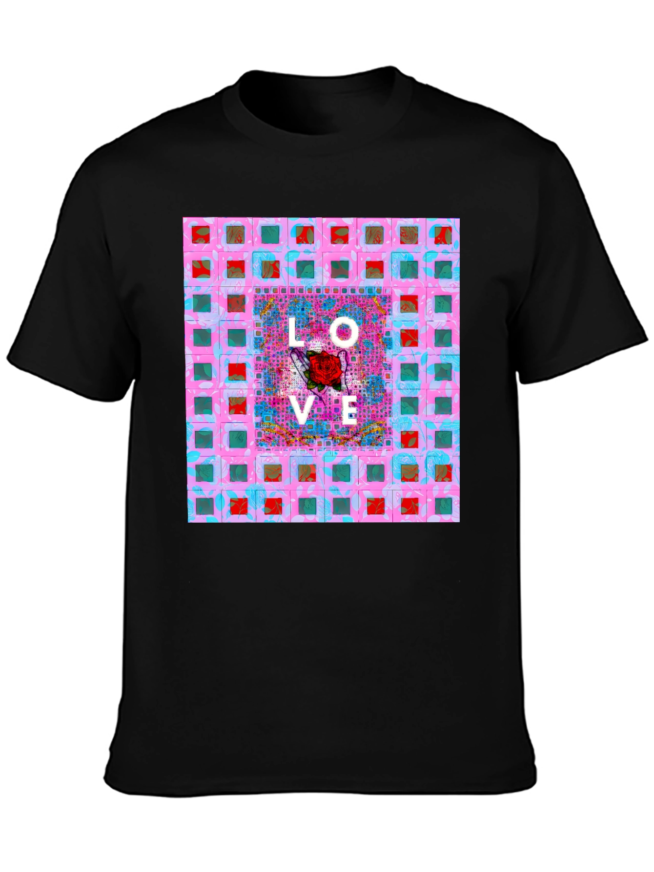 Love Rose Graphic T-Shirt - Modern Abstract Design