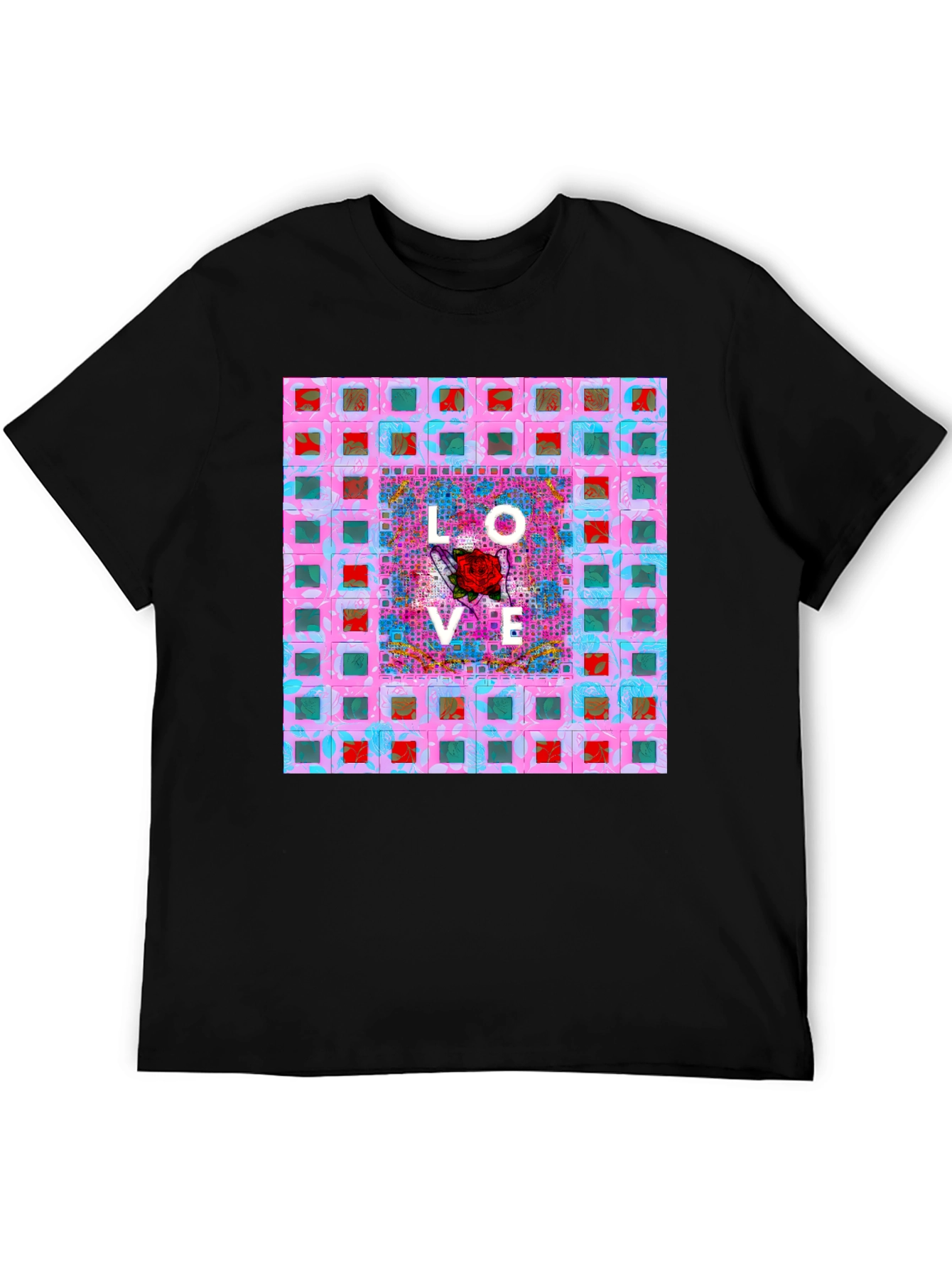 Love Rose Graphic T-Shirt - Modern Abstract Design