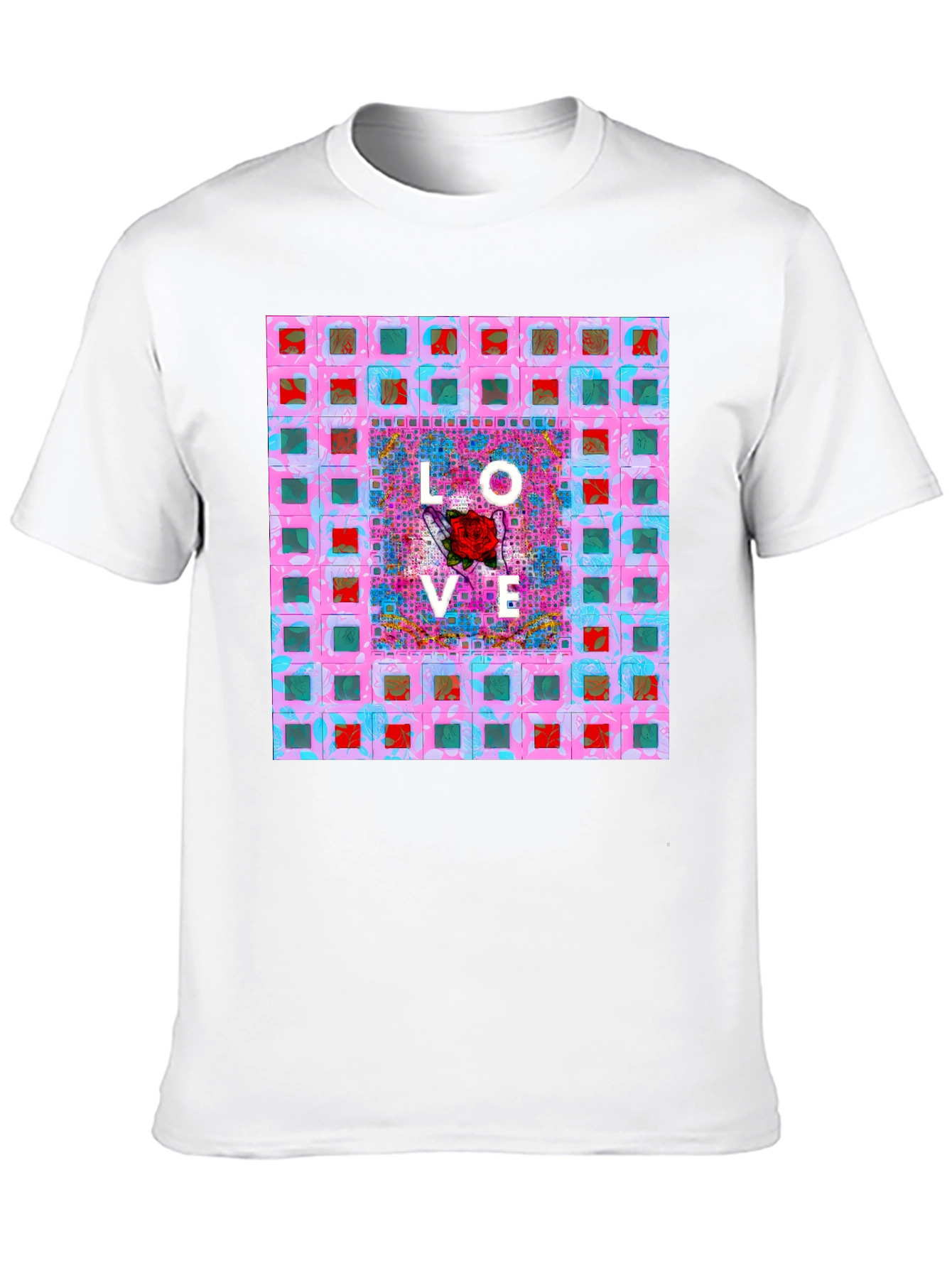 Love Rose Graphic T-Shirt - Modern Abstract Design