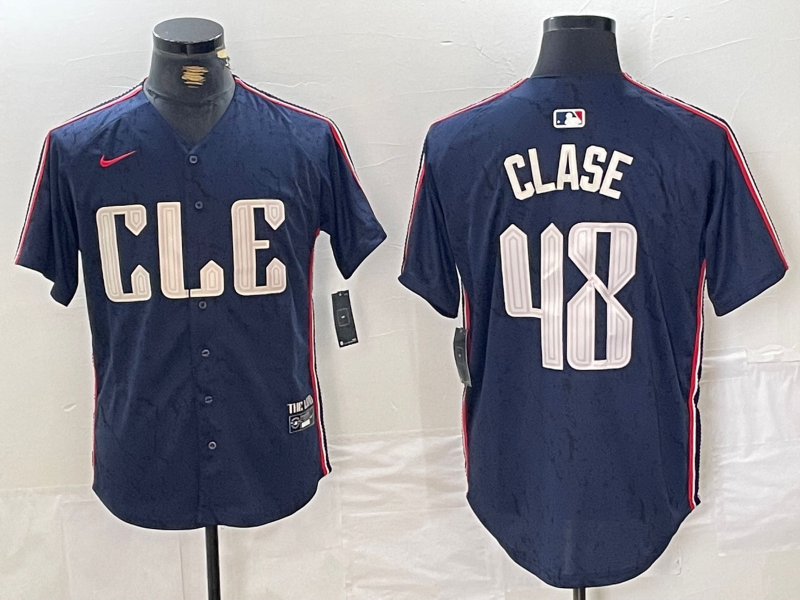 Men's Cleveland Guardians Emmanuel Clase #48 Navy 2024 City Connect Limited Jerseys