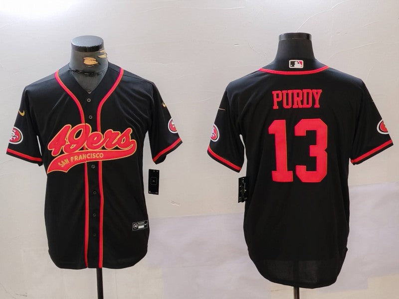 Men's San Francisco 49ers Brock Purdy #13 Black Replica Player Jerseys