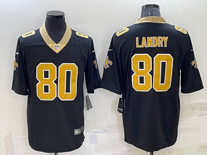 Men's New Orleans Saints Jarvis Landry #80 Black Game Jerseys