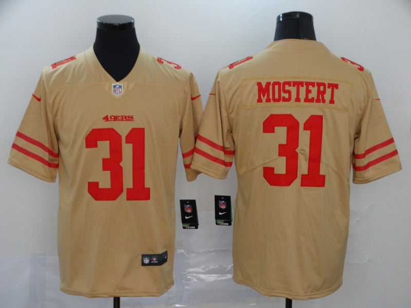 Men's San Francisco 49ers Raheem Mostert #31 Gold Inverted Legend Jerseys