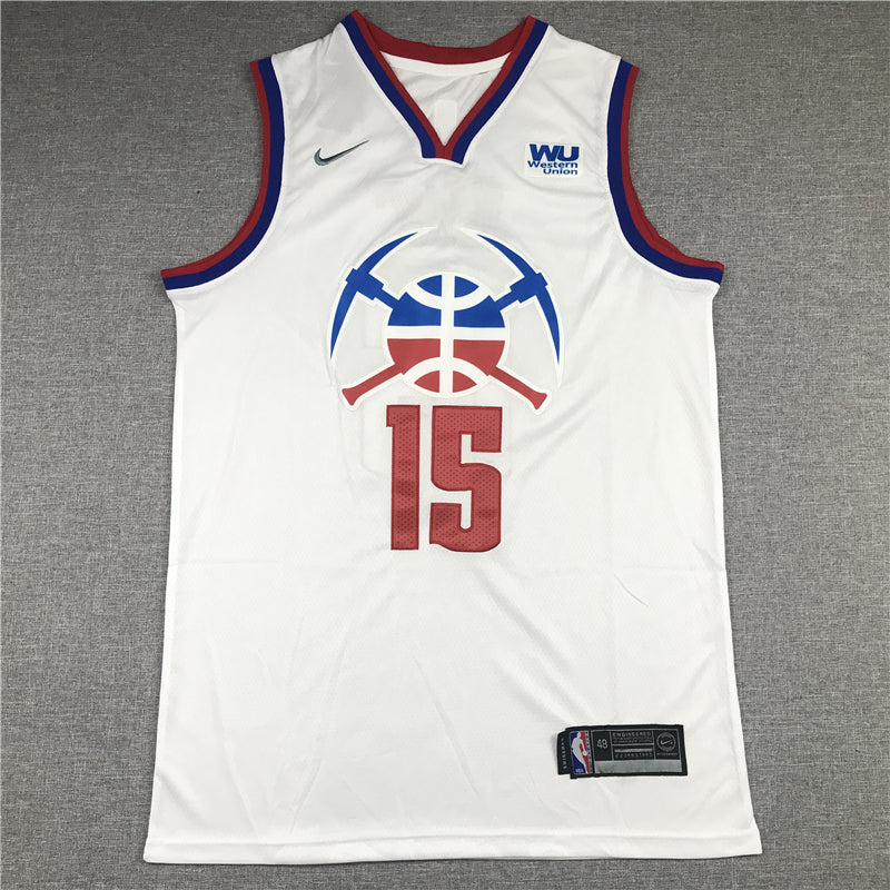 Men's Denver Nuggets Nikola Jokic #15 White Swingman Jerseys - Reward version