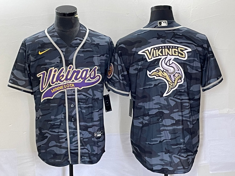 Men's Minnesota Vikings Grey Camouflage Game Jerseys