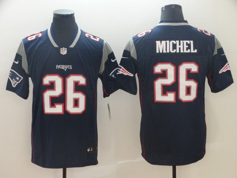 Men's New England Patriots Sony Michel #26 Navy Game Jerseys
