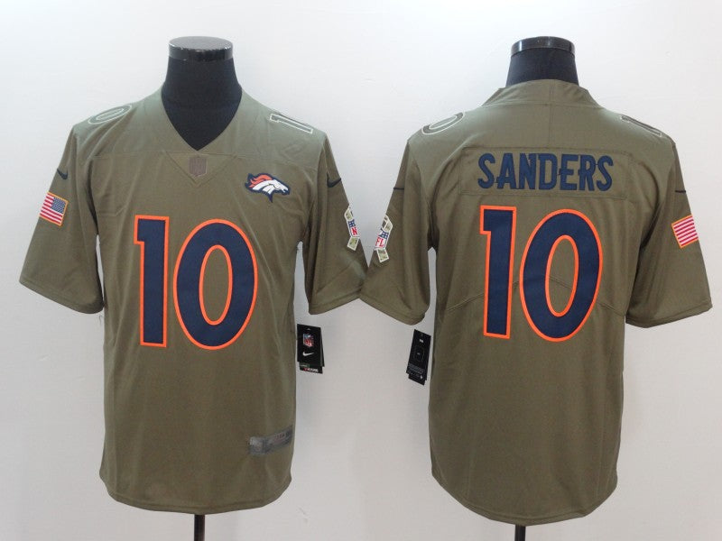Men's Denver Broncos Emmanuel Sanders #10 Brown Game Jerseys