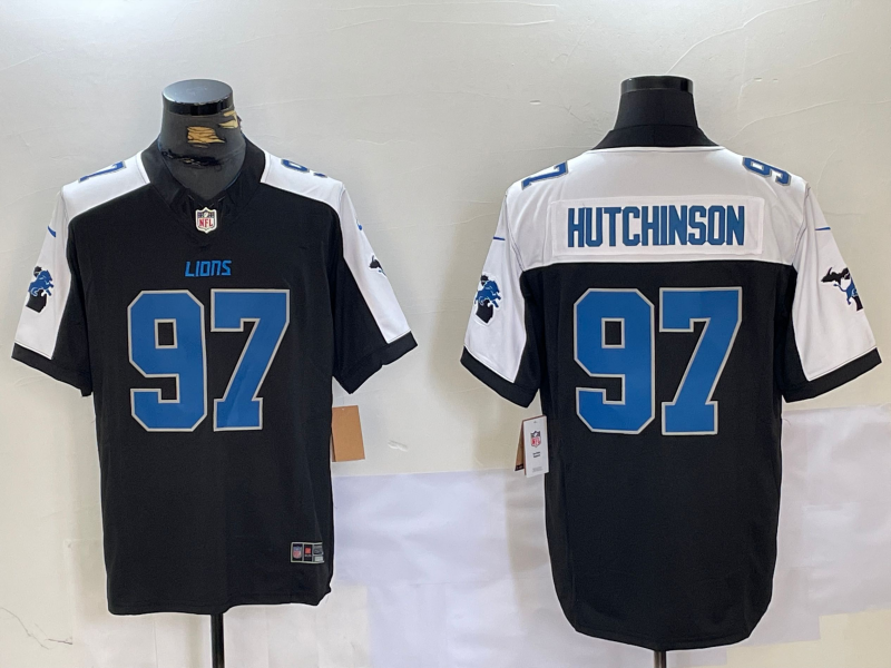 Men's Detroit Lions Aidan Hutchinson #97 Black Game Jerseys