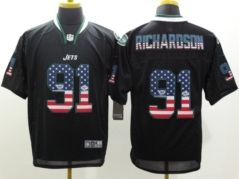 Men's New York Jets Sheldon Richardson #91 Black Game Jerseys