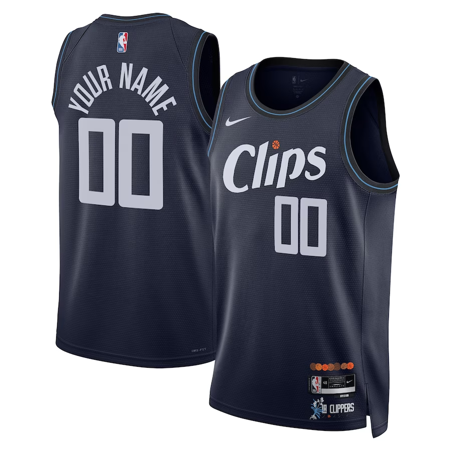 Men's LA Clippers Navy 2023/24 Custom Swingman Jerseys - City Edition