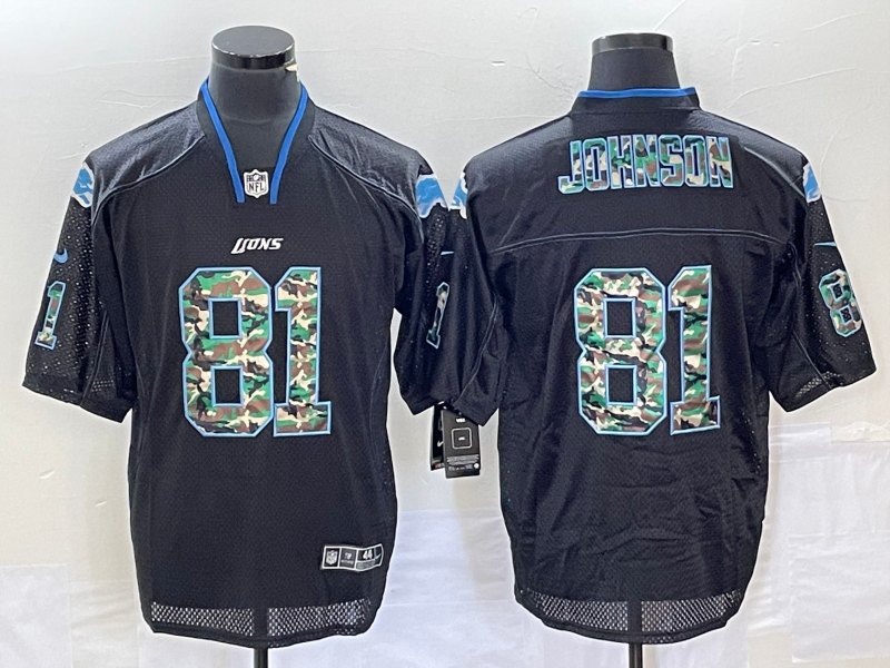 Men's Detroit Lions Calvin Johnson #81 Black Player Jerseys