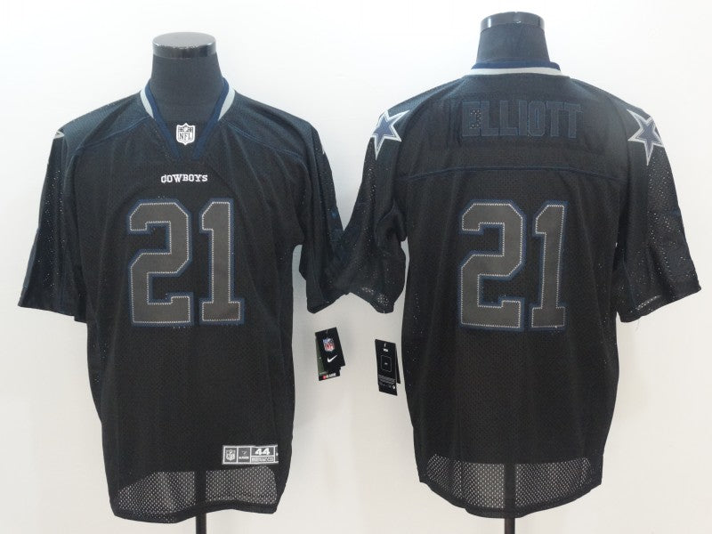 Men's Dallas Cowboys Ezekiel Elliott #21 Black Authentic Player Jerseys