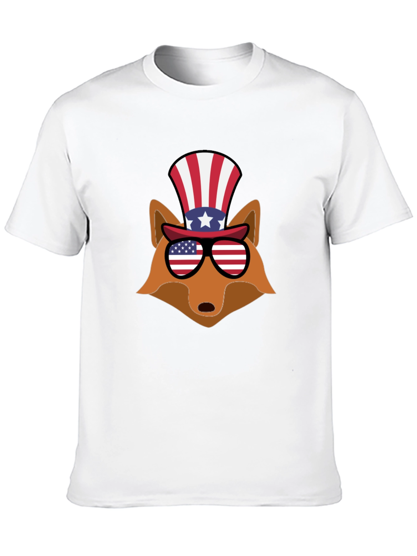 Patriotic Fox Graphic Tee - USA Celebration