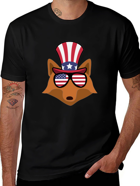 Patriotic Fox Graphic Tee - USA Celebration
