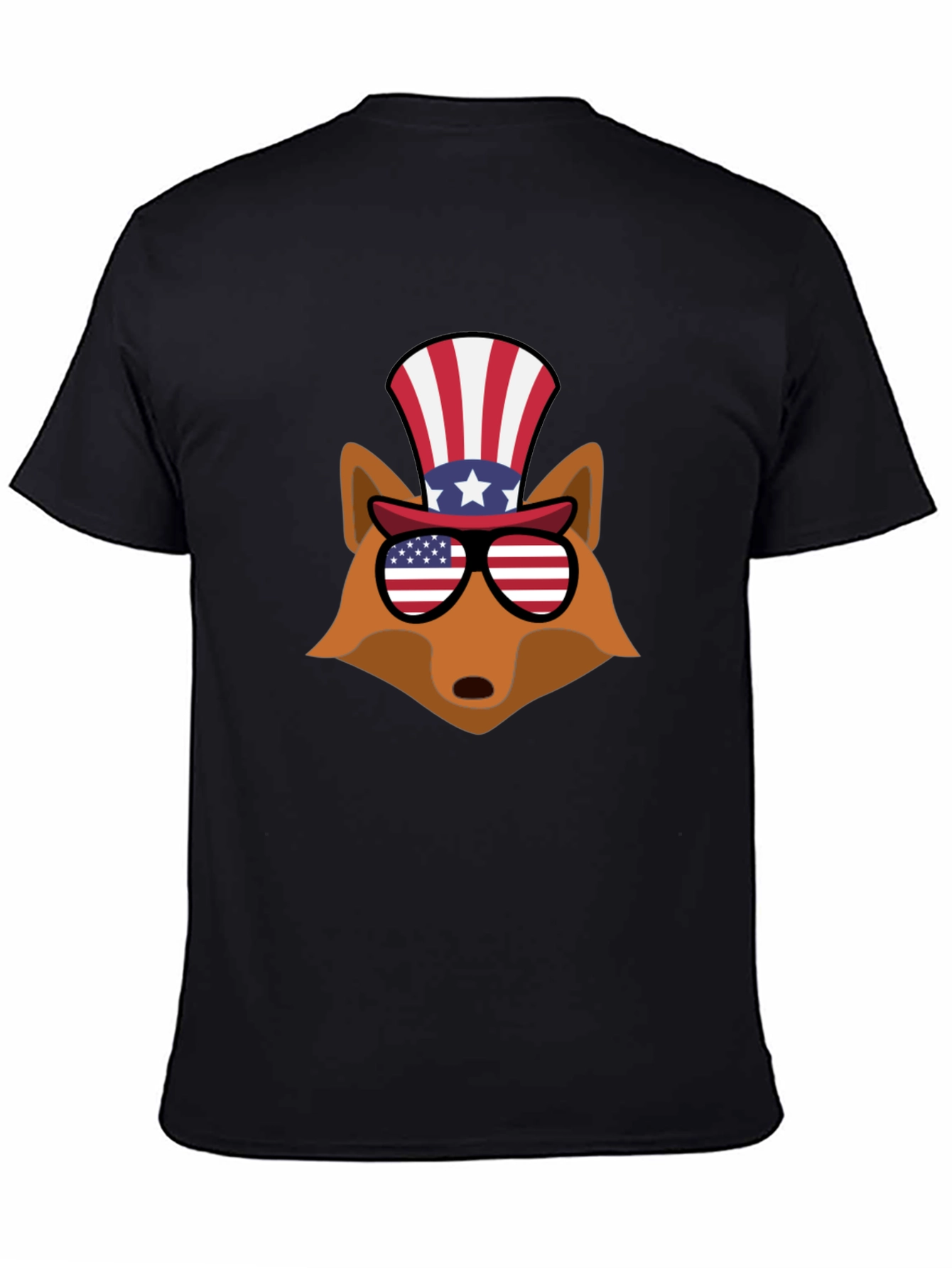 Patriotic Fox Graphic Tee - USA Celebration