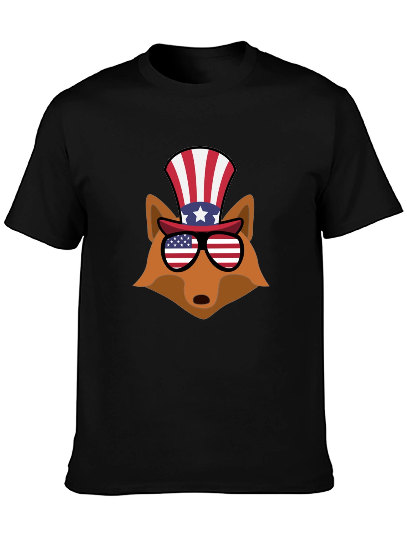 Patriotic Fox Graphic Tee - USA Celebration