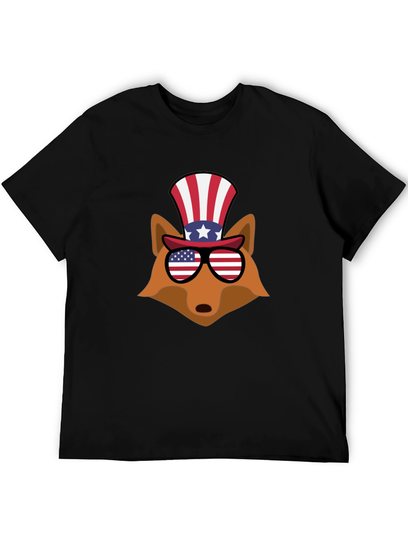 Patriotic Fox Graphic Tee - USA Celebration
