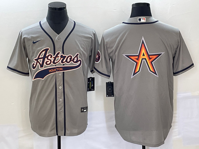 Men's Houston Astros Gray Alternate Replica Jerseys Joint Edition