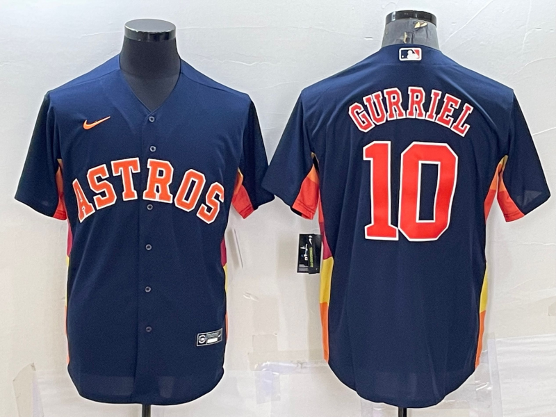 Men's Houston Astros Yuli Gurriel #10 Navy Alternate Replica Player Name Jerseys