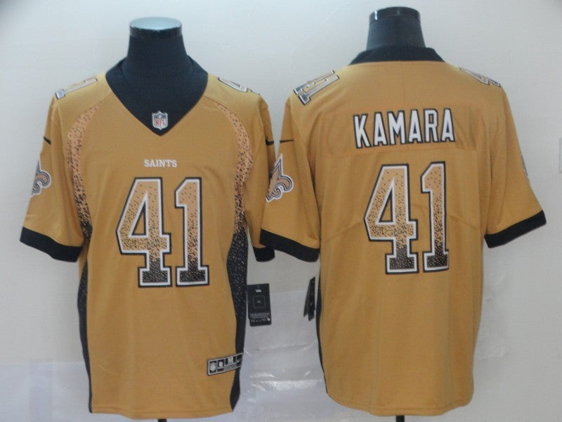 Men's New Orleans Saints Alvin Kamara #41 Yellow Game Jerseys