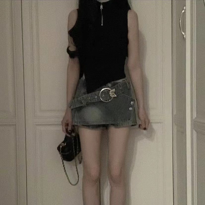 Cute Skirt Retro Denim Skirt For Women