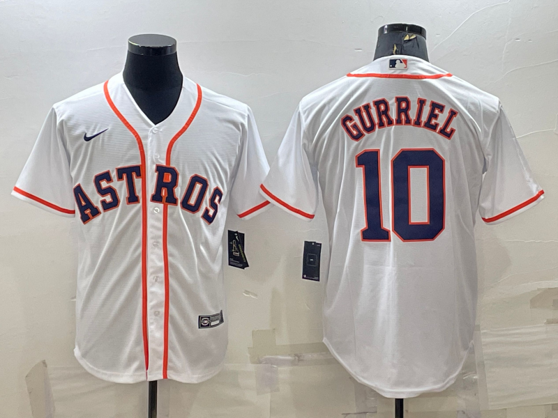 Men's Houston Astros Yuli Gurriel #10 White Home Replica Player Jerseys