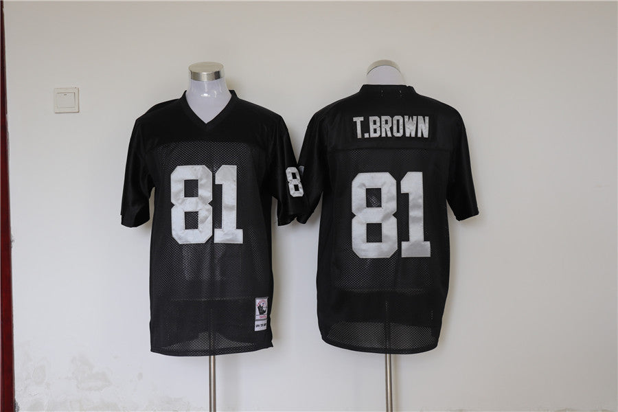 Men's Oakland Raiders Tim Brown Mitchell & Ness Black Legacy Replica Jerseys