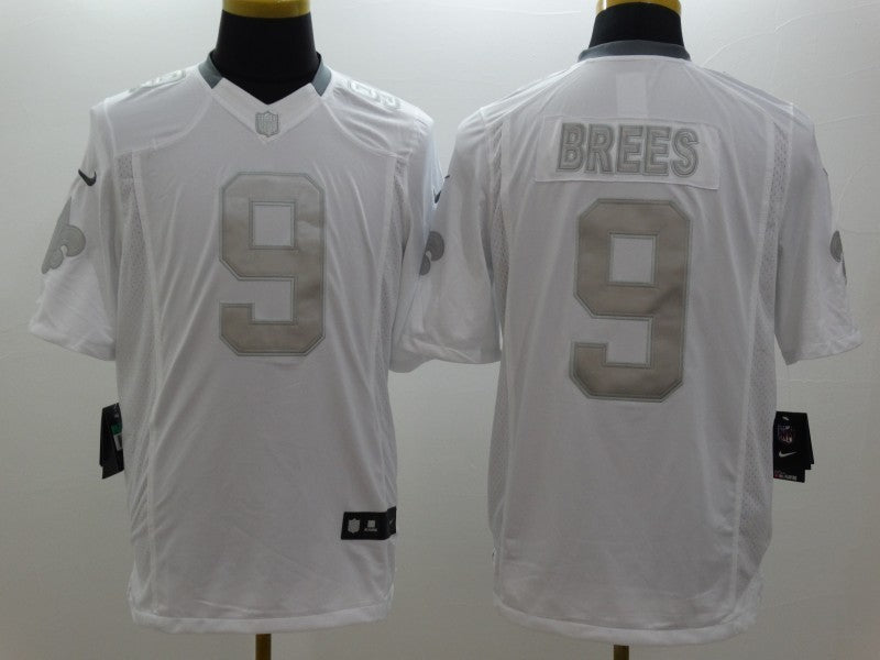 Men's New Orleans Saints Drew Brees #9 White Authentic Game Jerseys