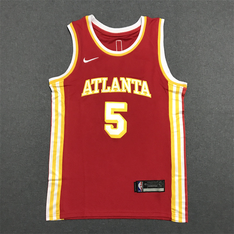 Men's Atlanta Hawks Dejounte Murray #5 Red Swingman Jerseys - Icon Edition