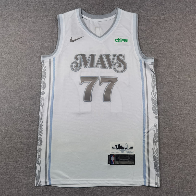Men's Dallas Mavericks Luka Doncic #77 White 2024/25 Swingman Player Jerseys - City Edition