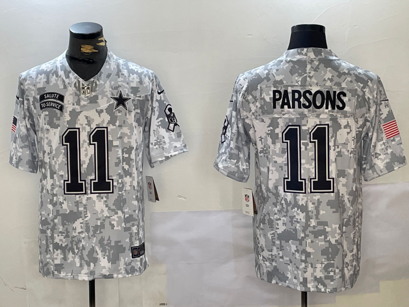 Men's Dallas Cowboys Micah Parsons #11 Arctic Camo 2024 Salute to Service Limited Jerseys